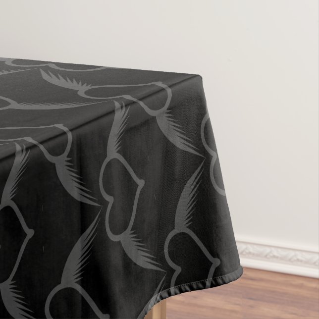 Gothic Wedding Winged Heart Gemustert Tischdecke (Beispiel)