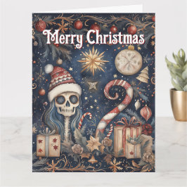 Gothic Weihnachten Feierliche Spooky Skull Karte