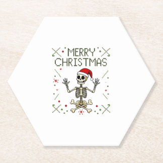 Gothic Weihnachten Hässliches Totenkopf Rock Weihn Untersetzer