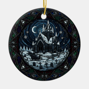 Gothic-Weihnachts-Friedhof-Santa  Keramik Ornament