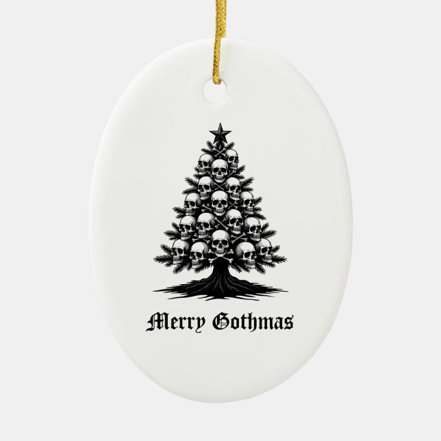 Gothic-Weihnachtsbaum II Keramik Ornament (Vorne)