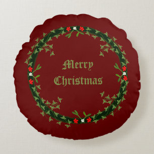 Gothic Weihnachtskraut Custom Double Side Rundes Kissen