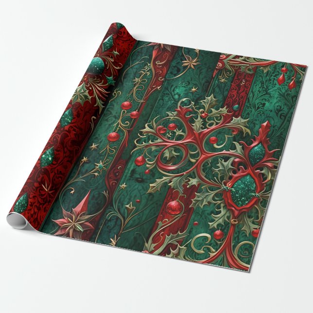 Gothic Weihnachtswrapping Paper Geschenkpapier (Ungerollt)