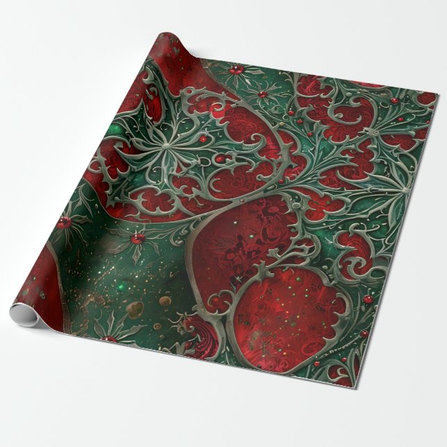 Gothic Weihnachtswrapping Paper Geschenkpapier (Ungerollt)