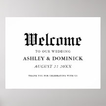 Gothic Welcome Wedding Reception Sign Poster