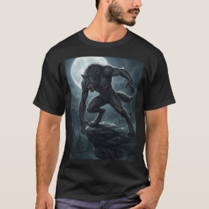 Gothic-Werwolf-Vollmond-Dunkel-Fantasy-Kunst T-Shirt