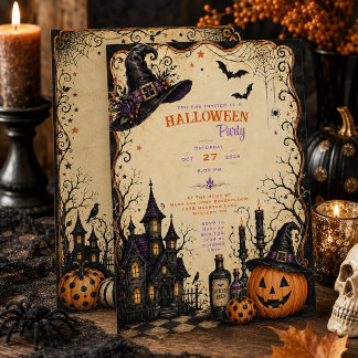 Gothic Whimsical Verlassene Halloween-Party | Einladung
