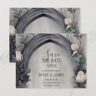 Gothic White Floral Arch Pagan Handfasts Save The Date