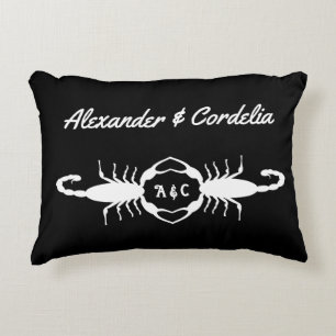 Gothic White Hochzeit Skorpione benutzerdefinierte Dekokissen