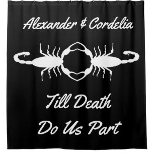 Gothic White Wedding Scorpions Custom Duschvorhang