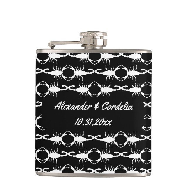 Gothic White Wedding Scorpions Custom Flachmann (Vorderseite)