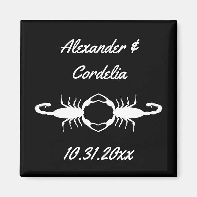 Gothic White Wedding Scorpions Custom Magnet (Vorne)