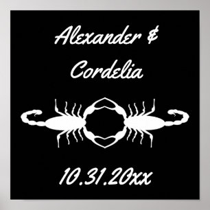 Gothic White Wedding Scorpions Custom Poster