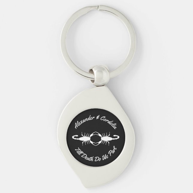 Gothic White Wedding Scorpions Custom Schlüsselanhänger (Vorderseite)