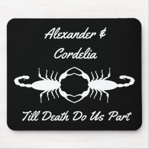 Gothic White Wedding Scorpions Mousepad