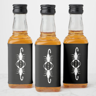 Gothic White Wedding Skorpions Custom Mit Monogram Alkoholflaschenetikett