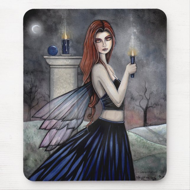 Gothic Wiccan Fairy Mousepad von Molly Harrison (Vorne)