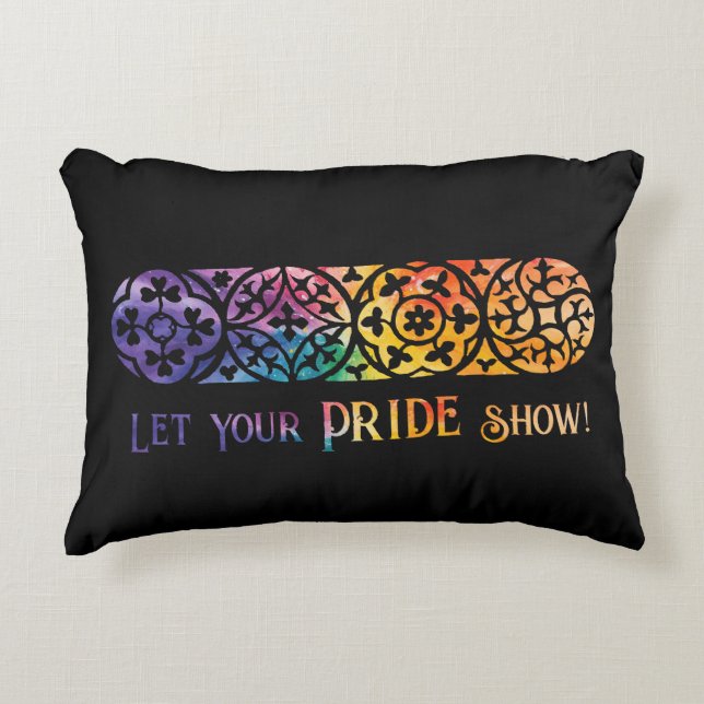 Gothic Window Rainbow Pride Dekokissen (Vorderseite)