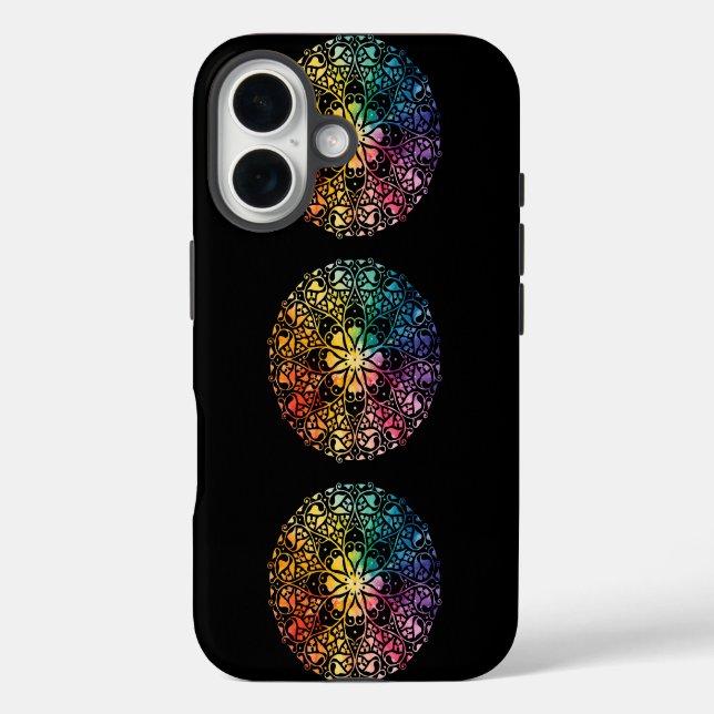 Gothic Window Rainbow Pride iPhone 16 Hülle (Rückseite)