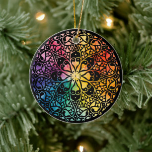 Gothic Window Rainbow Pride Keramik Ornament