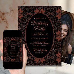Gothic Wine Black Birthday Party Einladung Goth