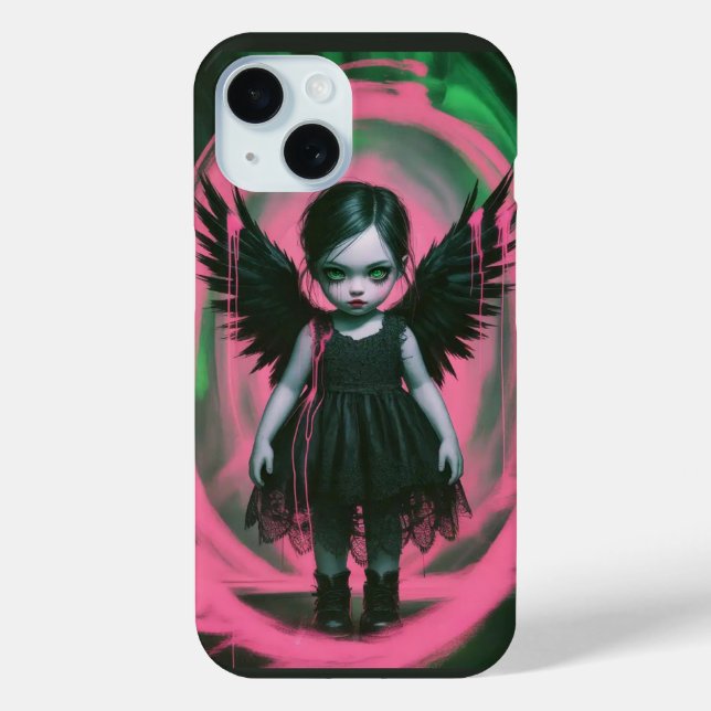 Gothic Wing Girl Halloween Art iPhone / iPad Gehäu Case-Mate iPhone Hülle (Rückseite)