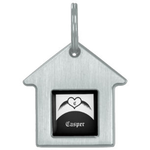 Gothic Winged Heart Custom Mit Monogramm Tiermarke