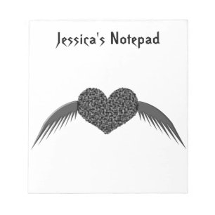 Gothic Winged Liebe Heart Customizable Notepad Notizblock