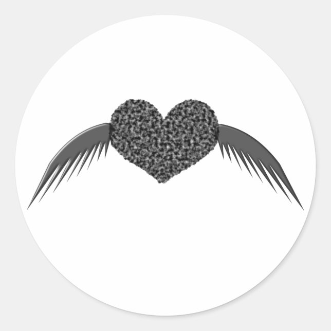 Gothic Winged Liebe Heart Sticker (Vorderseite)