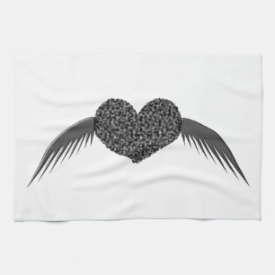 Gothic Winged Liebe Herz Küchentuch