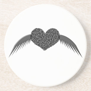 Gothic Winged Liebe Herz Untersetzer