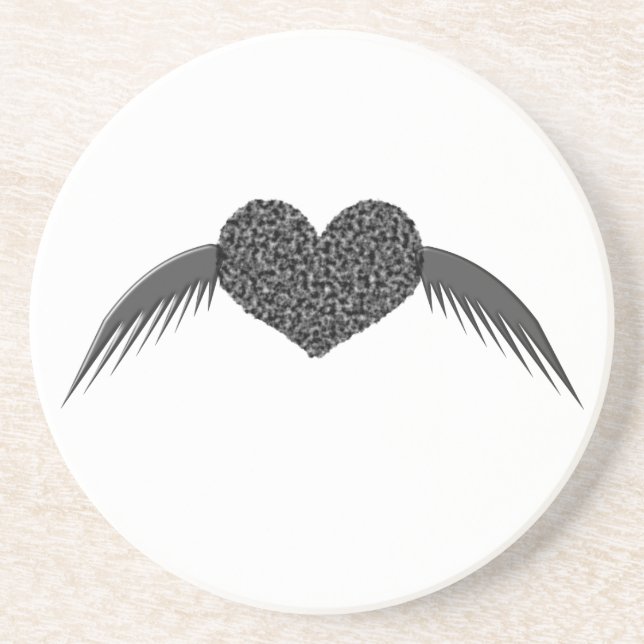 Gothic Winged Liebe Herz Untersetzer (Vorne)