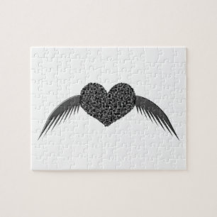 Gothic Winged Liebe Herzpuzzle