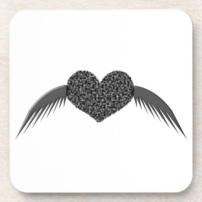 Gothic Winged Liebe Untersetzer (Vorderseite)