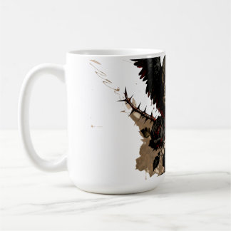 Gothic Winged Skull and Red Roses Coffee Mug Kaffeetasse