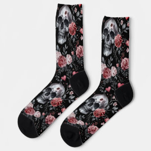 Gothic Witchcraft Skulls mit Rose Socken