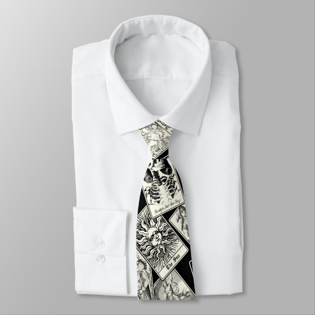 Gothic Witchcraft Tarot Cards Magician Neck Tie Krawatte (Gebunden)