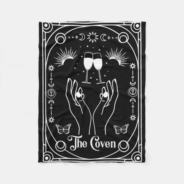 Gothic Witchy Coven Bride Tarot Halloween Bachelor Fleecedecke (Vorderseite)