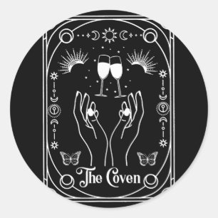 Gothic Witchy Coven Bride Tarot Halloween Bachelor Runder Aufkleber