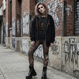 Gothic zerbrochenes Buntglas Dark Fantasy Leggings