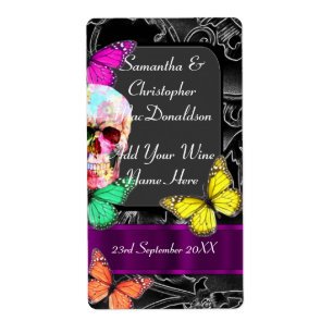 Gothic Zucker Schädel Hochzeitwein Flasche