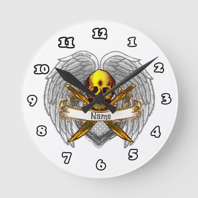 Gothik-Schädel Krieger Uhr (Vorderseite)
