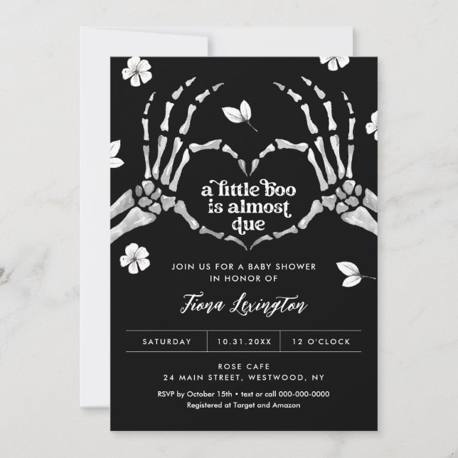 Gothique Amour Halloween Baby shower Invitation (Devant)