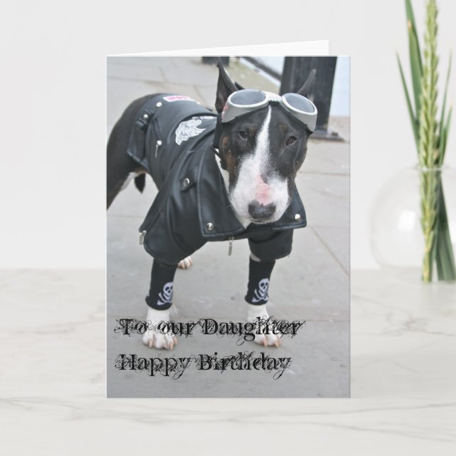 Gothique Bulldog Bonne carte fille d'anniversaire (Devant)