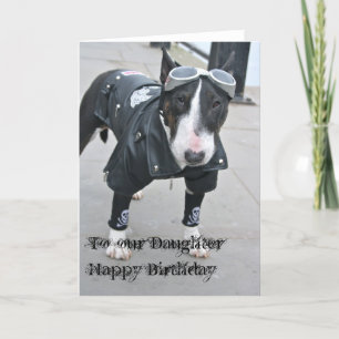Gothique Bulldog Bonne carte fille d'anniversaire