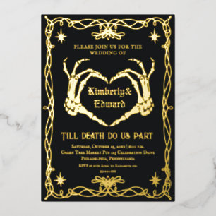 Gothique Crâne Hallomariage Faire-part de mariage 