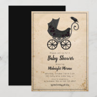 Gothique Crow Florifère Baby shower Invitation