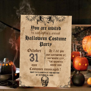 gothique éffrayant vintage, invitation à la fête d