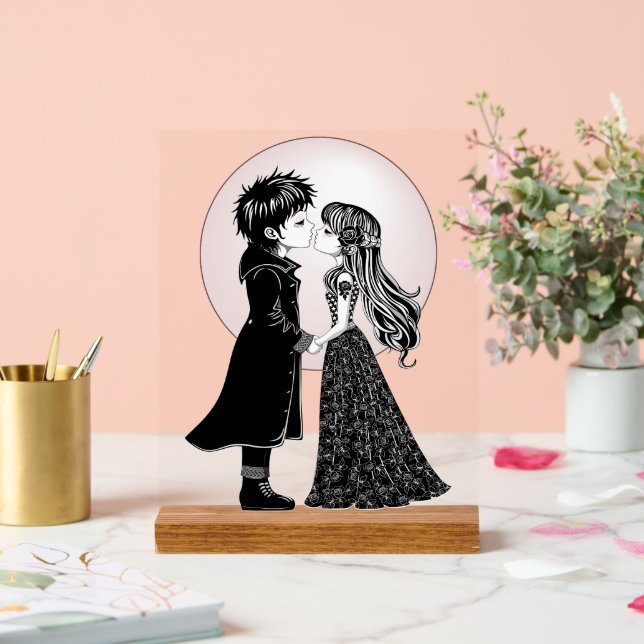 Gothique Emo Enfants Kiss Valentine's Day (Mariage)