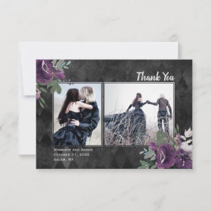Gothique Floral 2 Photo Black Mariage Carte de rem